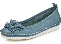Andrea Conti Mokassin-Slipper mit frechen Lederblüten