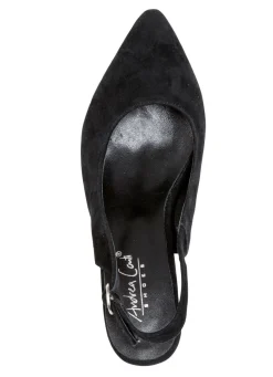 Andrea Conti Sling-Pumps aus weichem Samt-Chevreauleder