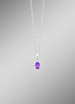 Anhänger mit echt Amethyst und synth. Zirkonia