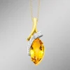 Anhänger mit echt Citrin und Diamant