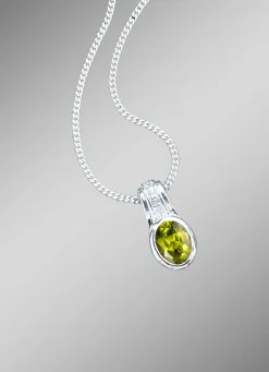 Anhänger mit echt Peridot und synth. Zirkonia