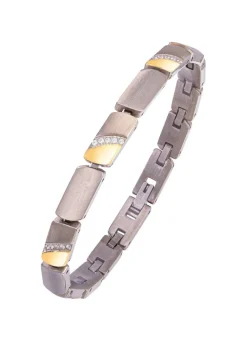 Armband in Bicolor mit synth. Zirkonia