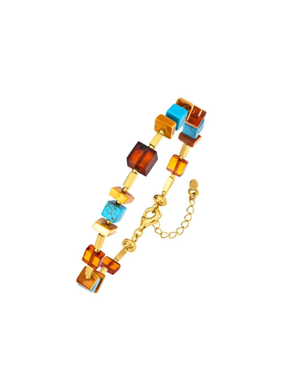 Armband mit Bernstein und Türkis