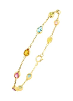 Armband mit funkelnden, echten Edelsteinen