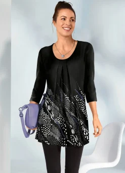 Attraktives Longshirt mit 3/4-langen Ärmeln