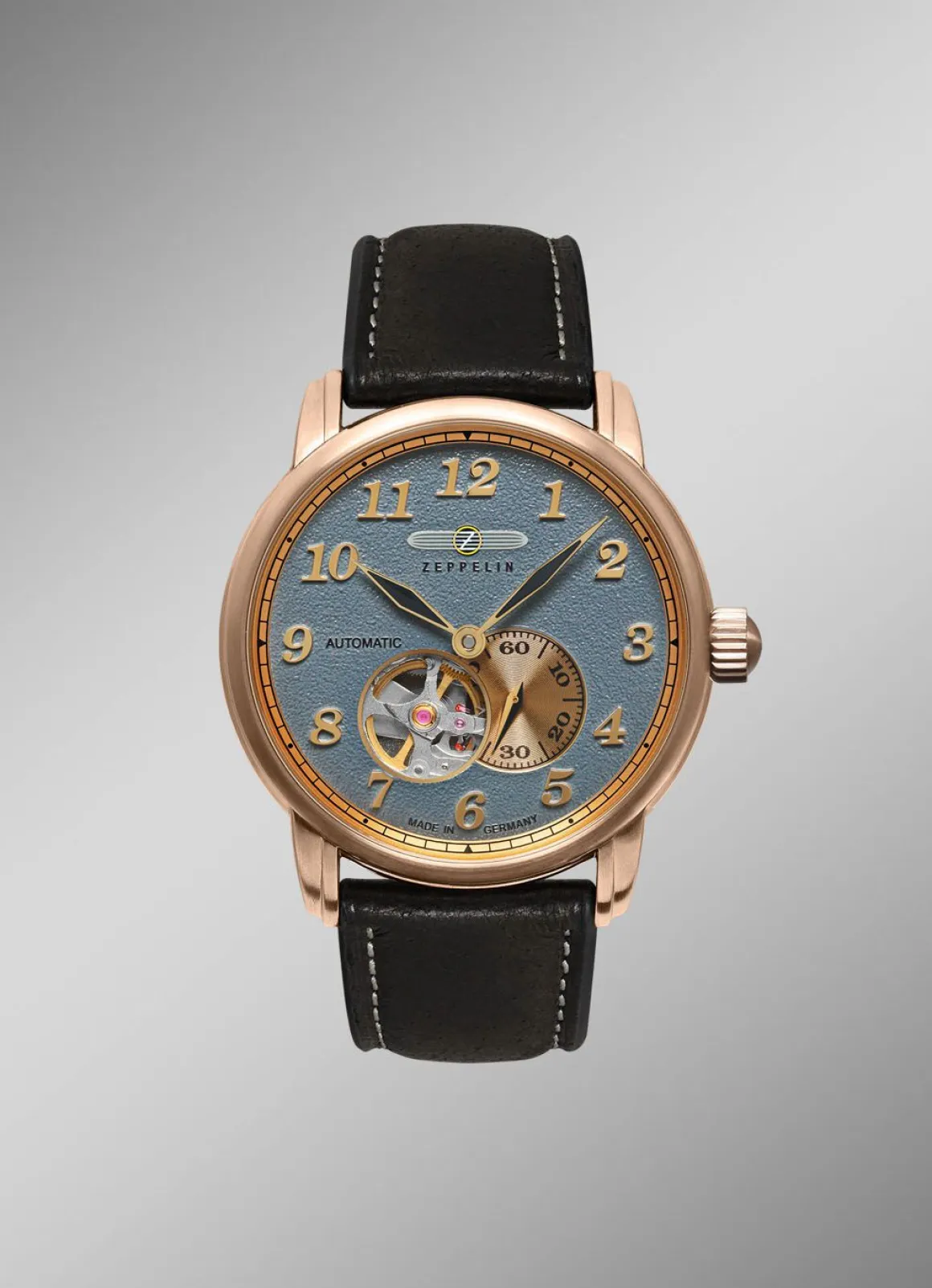 Automatik-Herrenuhr mit offenem Uhrwerk von Zeppelin
