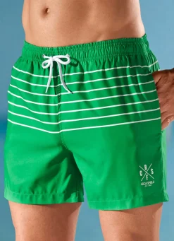 Badeshorts mit Streifendessin, Microfaser