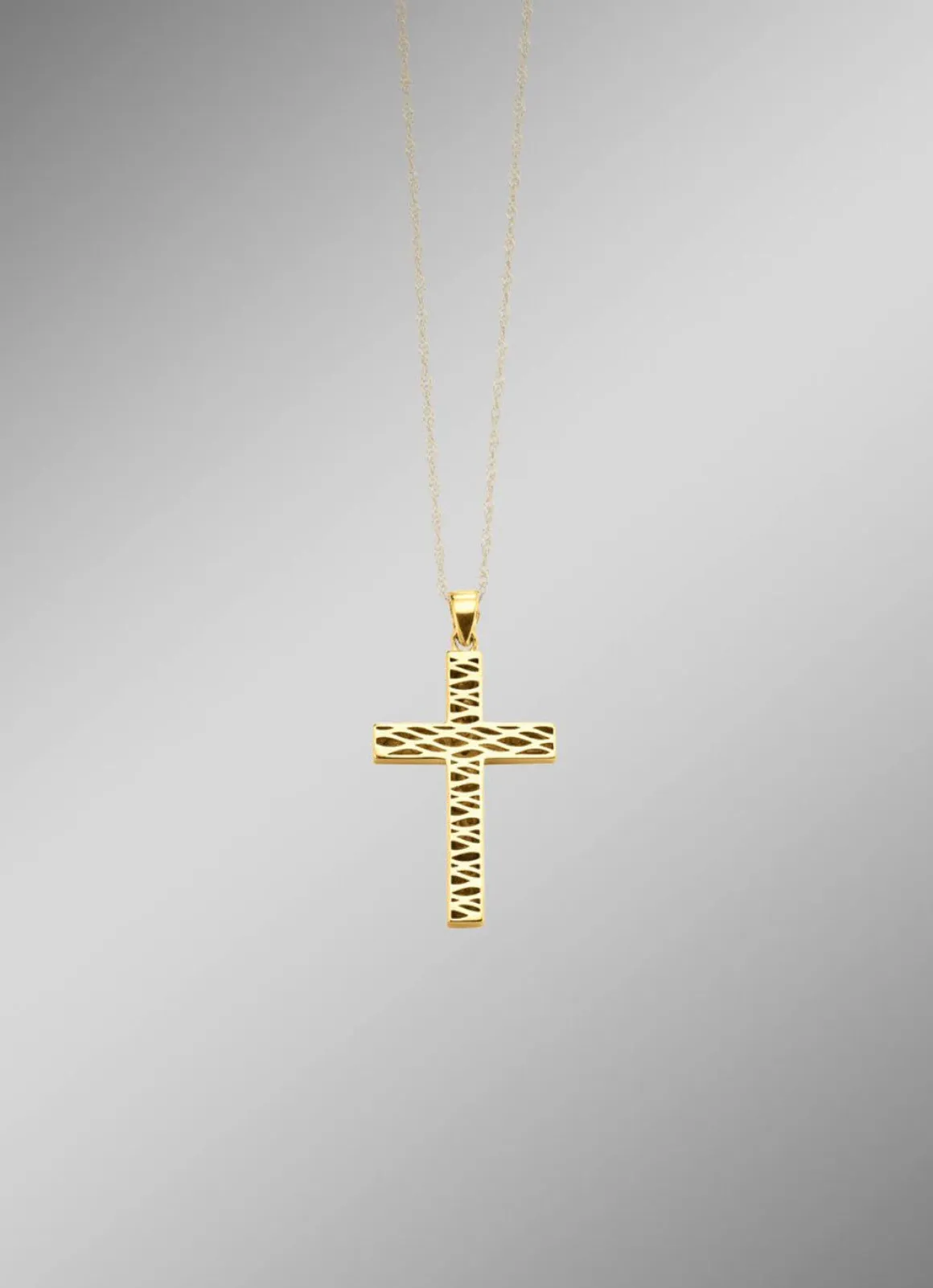 Beidseitig tragbarer Kreuz-Anhänger mit synth. Zirkonia