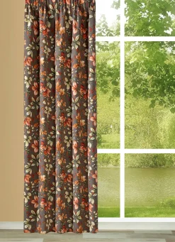 Übergardine mit Blättermotiven
