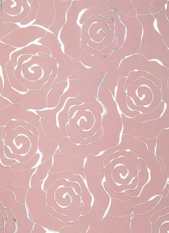 Übergardine mit hübschem Rosen-Dessin