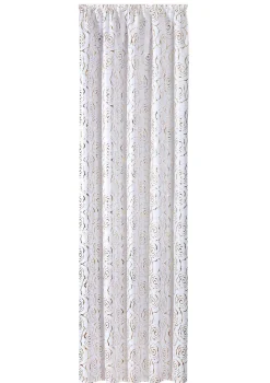 Übergardine mit hübschem Rosen-Dessin