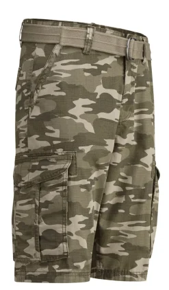Bermudas mit Gürtel und Cargotaschen in 2 Farben