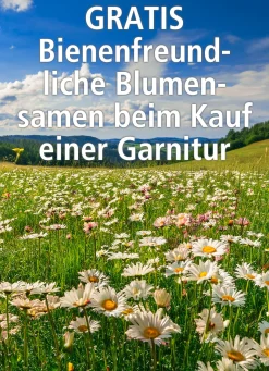 Bettwäsche-Garnitur mit Blumenwiesen-Motiv