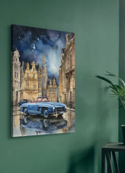 Bild: Mercedes 190SL in einer Stadt
