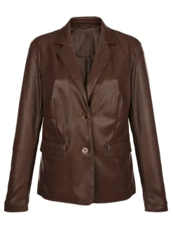 Blazer aus Nappaleder-Imitat