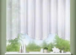 Blumenfenster-Store aus echter Plauener Spitze