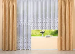 Blumenfenster-Store mit gebogtem Abschluss