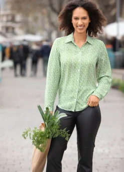 Bluse mit Hemdkragen