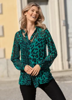 Bluse mit Schluppe zum Binden in 2 Farben