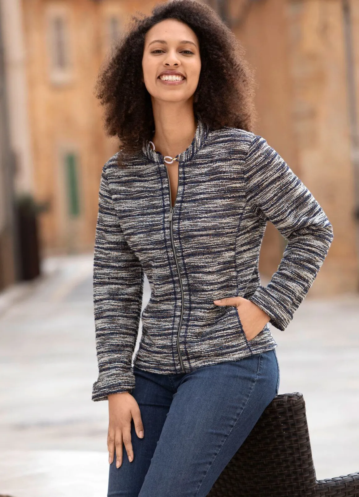 Blusenjacke aus Bouclé