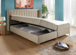 Boxspringbett mit Bettkasten und Topper