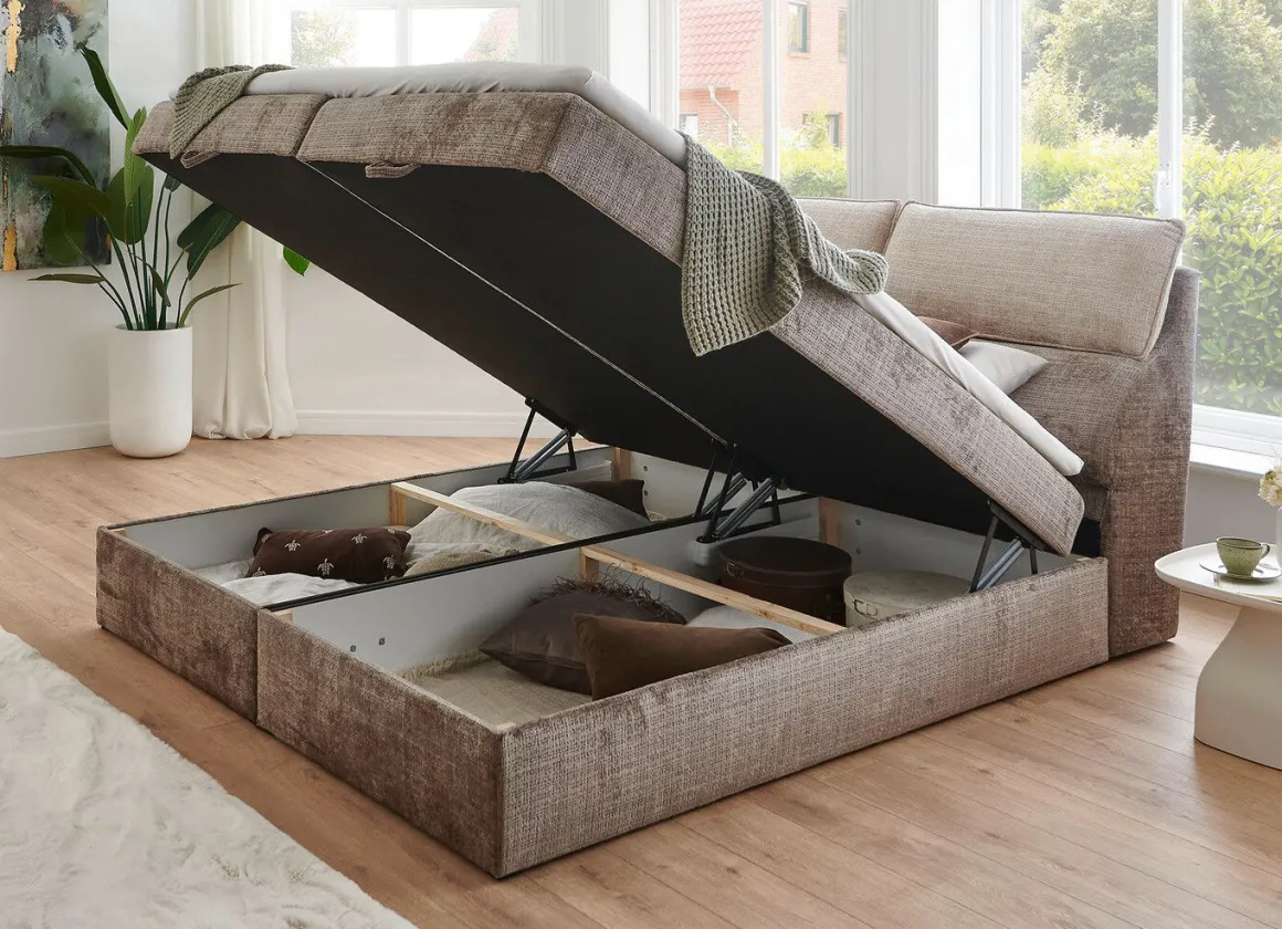 Boxspringbett mit Bettkasten und Kaltschaumtopper