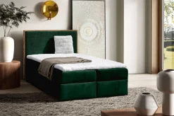 Boxspringbett mit Rahmen aus Wotaneiche