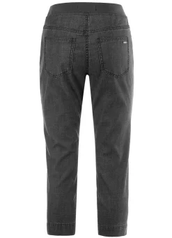 Caprijeans mit Strasssteinchenzier