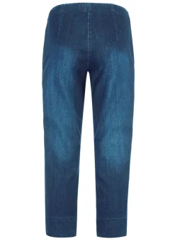 Capri-Jeans mit streckenden Biesen
