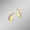 Clipstecker in Tricolor mit synth. Zirkonia