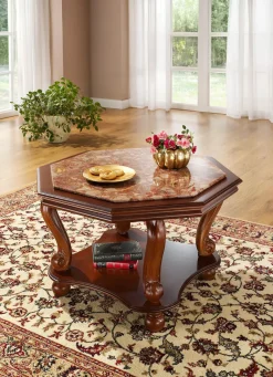 Couchtisch mit echter Marmor-Einlage