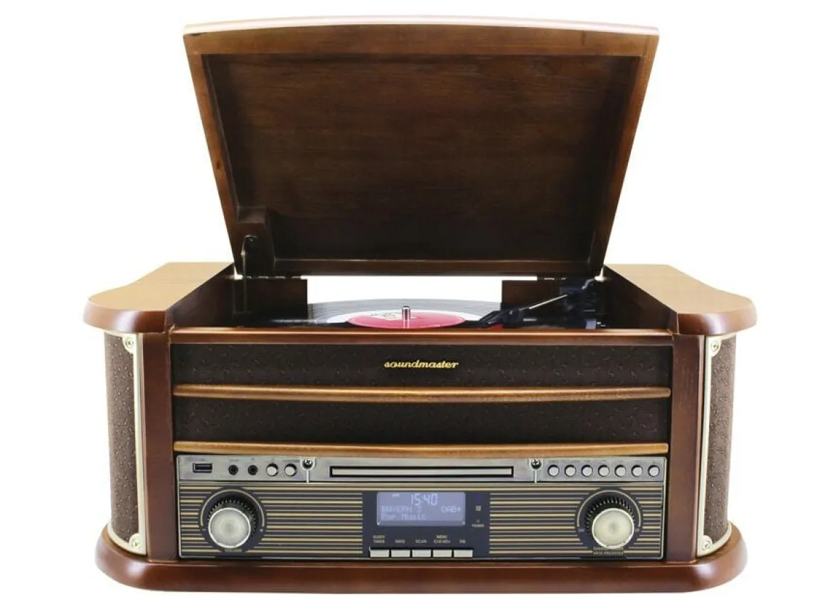 DAB-Nostalgie-Stereoanlage im Echtholzgehäuse