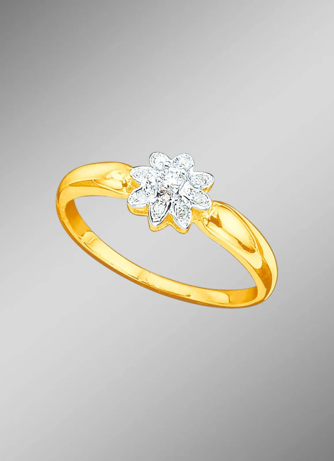 Damenring mit Brillant und Diamanten