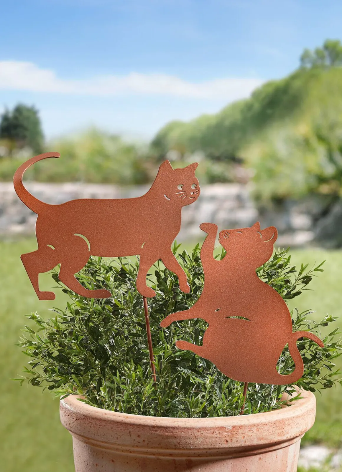 Dekostecker mit Katzen-Motiv, 2er-Set