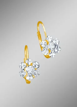 Diamant-Ohrringe in Blütenfrom mit 2 lupenreinen Brillanten