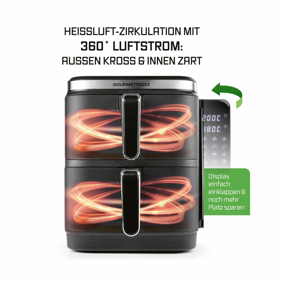 Digitale Doppelkammer-Heißluftfritteuse „FryUP“