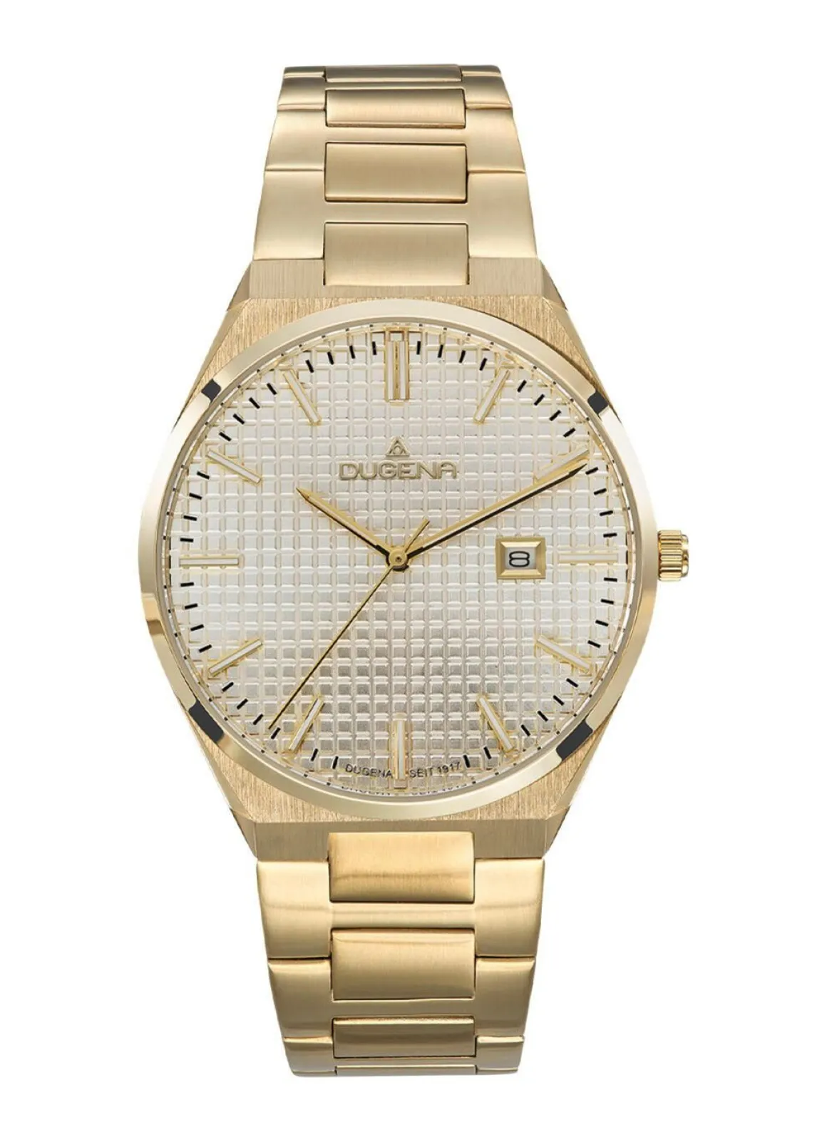 Dugena-Quartz-Herrenuhr mit Edelstahlbandgehäuse