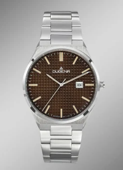 Dugena-Quartz-Herrenuhr mit Edelstahlbandgehäuse