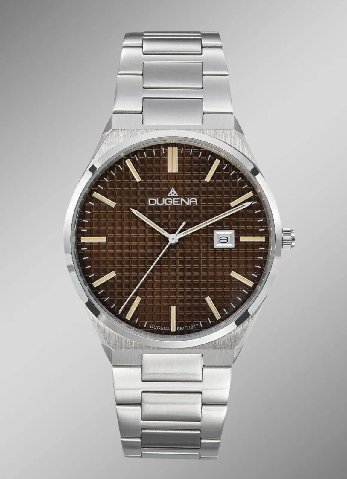 Dugena-Quartz-Herrenuhr mit Edelstahlbandgehäuse