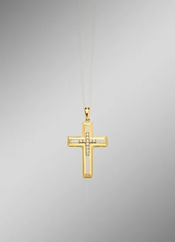Durchbrochener Kreuz-Anhänger mit Brillanten