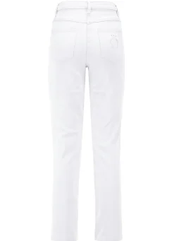 Edeljeans mit Stickerei in 7/8-Länge