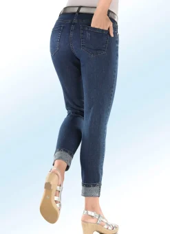Edel-Jeans in 7/8-Länge mit hübschem Glitzersteinchenbesatz