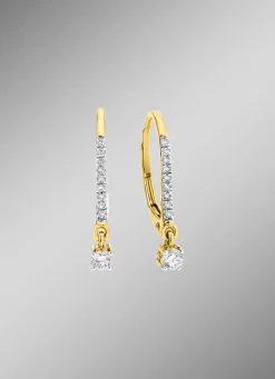 Edle Ohrringe mit 2 Brillanten und 18 Diamanten