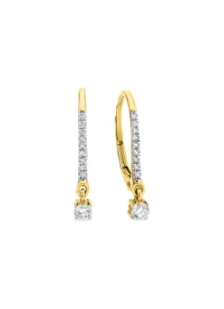 Edle Ohrringe mit 2 Brillanten und 18 Diamanten
