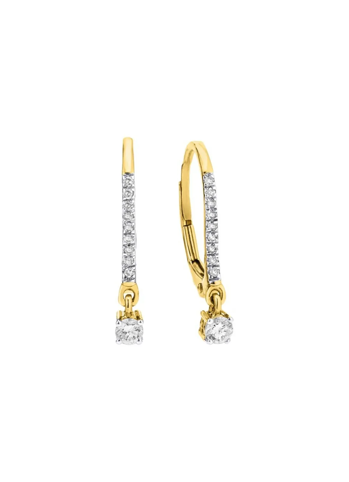 Edle Ohrringe mit 2 Brillanten und 18 Diamanten
