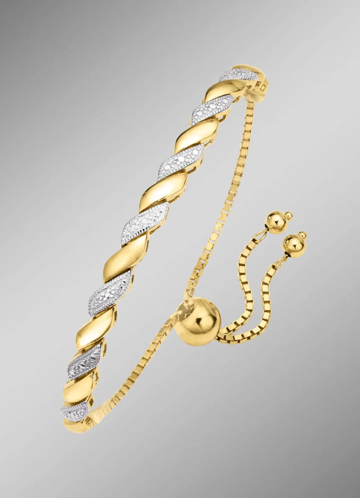 Edles und hochwertiges Armband in Bicolor mit Brillant