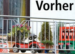 Einseitig bedruckter Balkon-Sichtschutz inkl. Befestigungsmaterial
