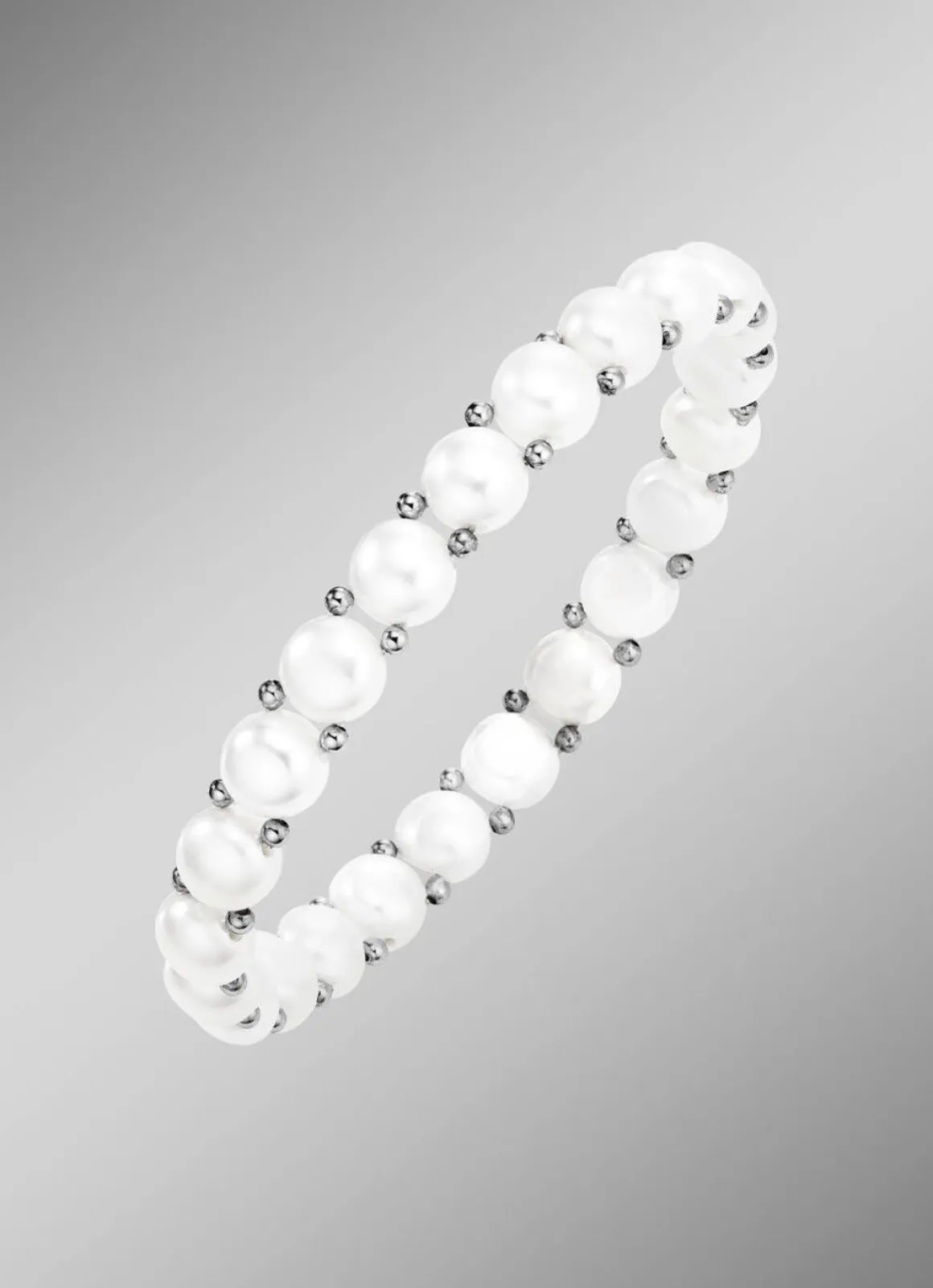 Elastisches Armband mit Süßwasser-Zuchtperlen