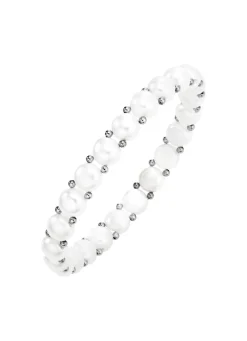 Elastisches Armband mit Süßwasser-Zuchtperlen