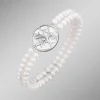Elastisches 2-reihiges Armband mit Süßwasser-Zuchtperlen